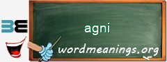 WordMeaning blackboard for agni